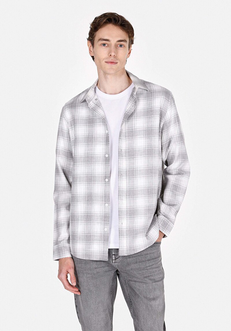Зображення Сорочка З Довгим Рукавом Чоловіча Сіра  Cl1073577