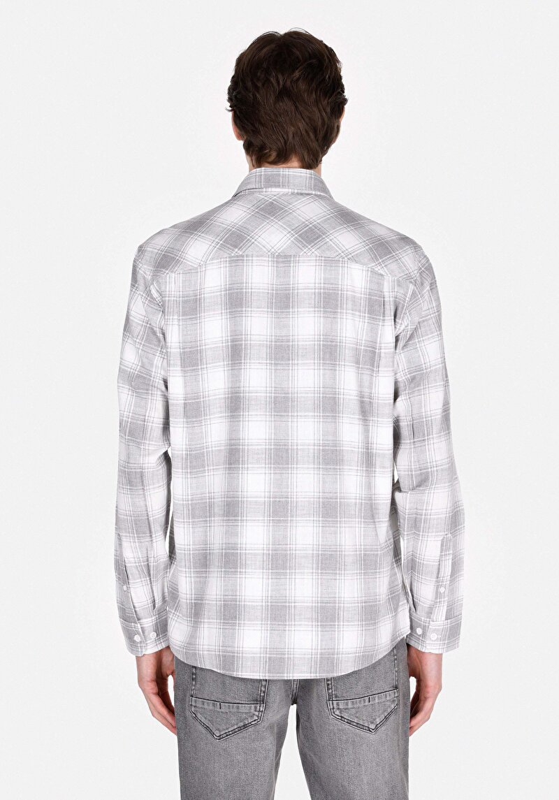 Показати інформацію про Сорочка З Довгим Рукавом Чоловіча Сіра  Cl1073577