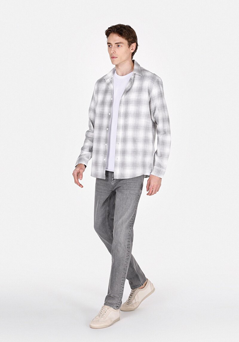 Показати інформацію про Сорочка З Довгим Рукавом Чоловіча Сіра  Cl1073577