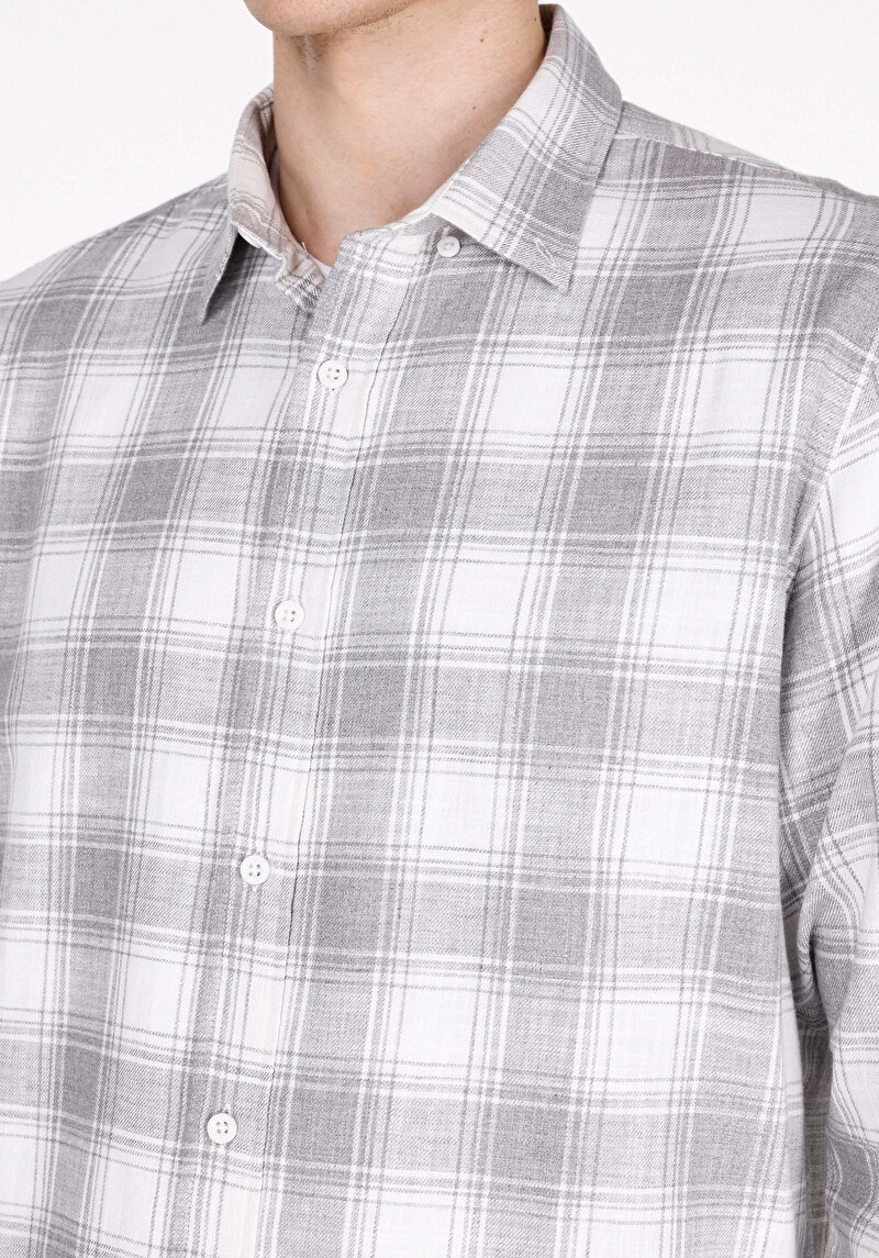 Показати інформацію про Сорочка З Довгим Рукавом Чоловіча Сіра  Cl1073577