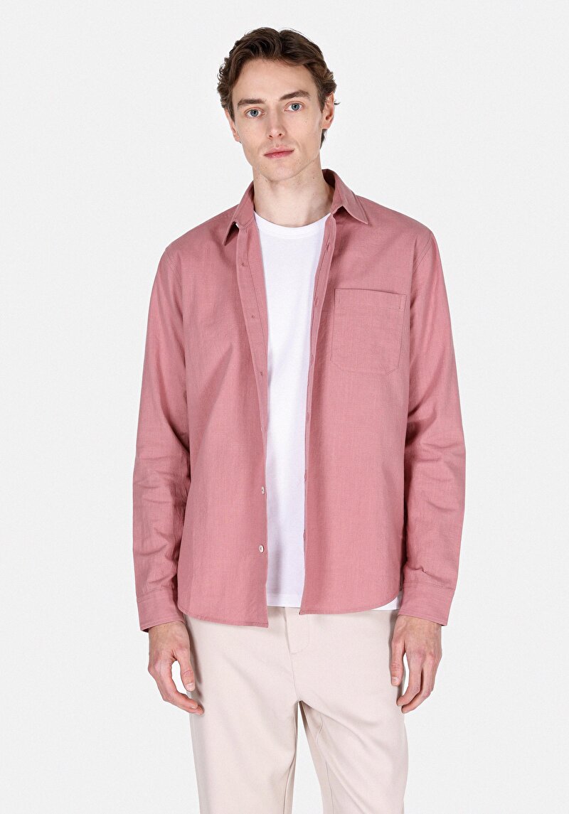 Зображення Сорочка З Довгим Рукавом Чоловіча Рожева  Cl1073762