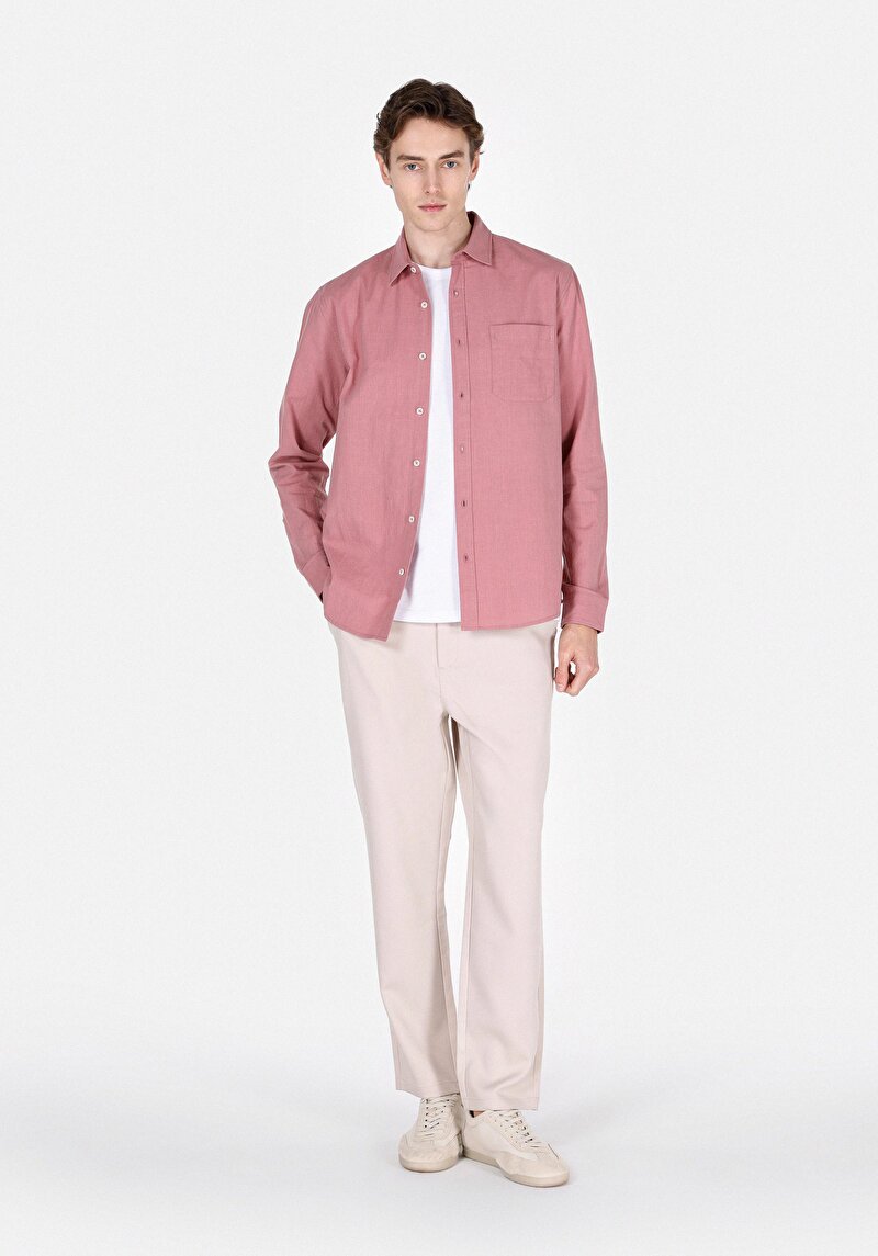 Показати інформацію про Сорочка З Довгим Рукавом Чоловіча Рожева  Cl1073762