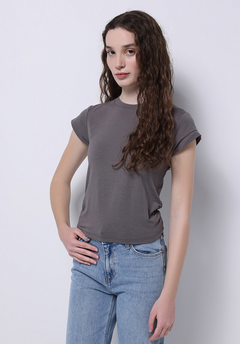 Зображення Блуза З Коротким Рукавом Жіночий Сіра  Cl1074571