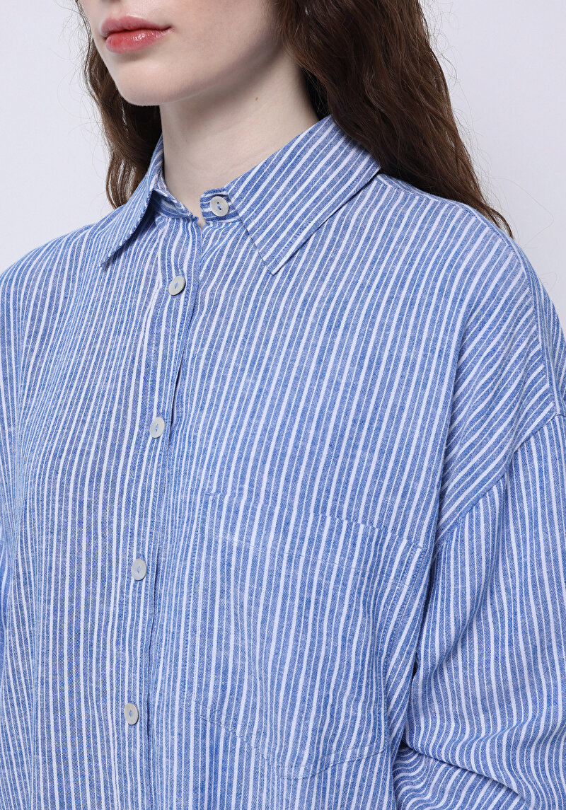 Показати інформацію про Сорочка З Довгим Рукавом Жіноча Блакитна  Cl1074631