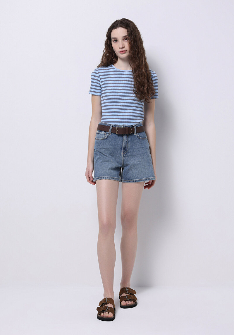 Показати інформацію про Футболка З Коротким Рукавом Жіноча Блакитна  Cl1076485