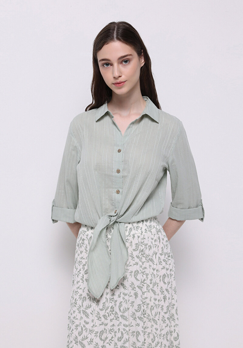 Зображення Сорочка З Довгим Рукавом Жіноча Зелена Cl1074619