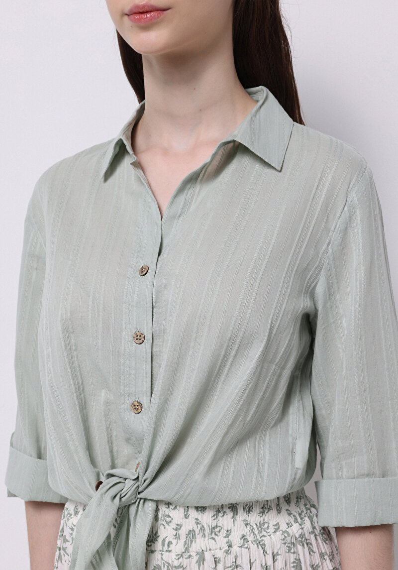 Показати інформацію про Сорочка З Довгим Рукавом Жіноча Зелена  Cl1074619