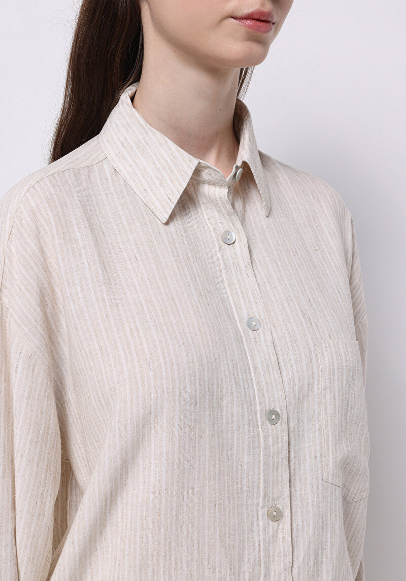 Показати інформацію про Сорочка З Довгим Рукавом Жіноча Бежева  Cl1074631