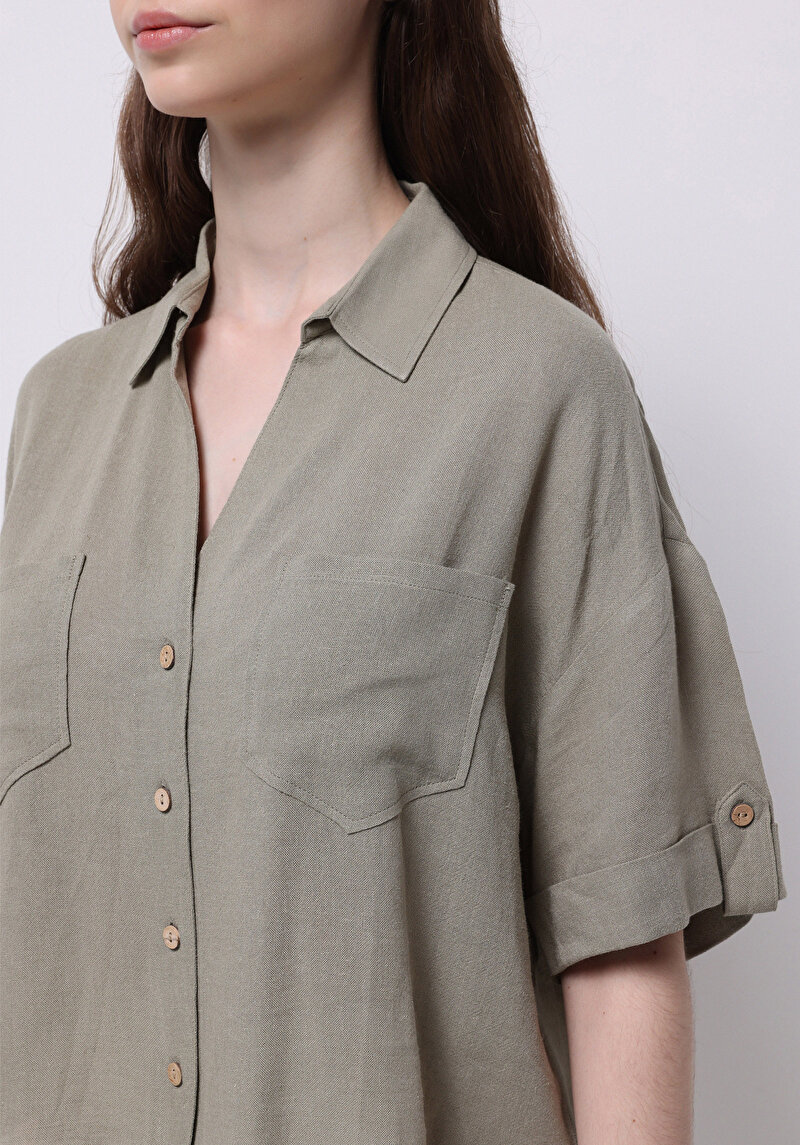 Показати інформацію про Сорочка З Коротким Рукавом Жіноча Зелена  Cl1074649