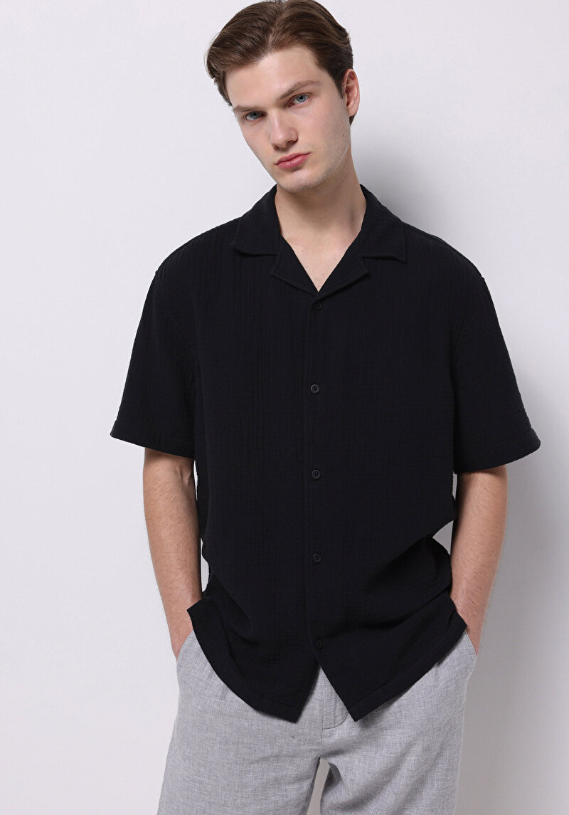 Зображення Сорочка З Коротким Рукавом Чоловіча Чорна  Cl1073343
