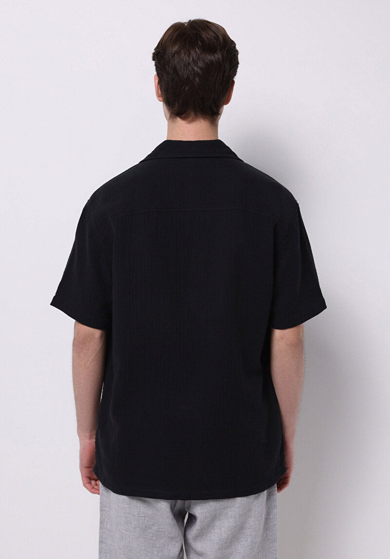 Показати інформацію про Сорочка З Коротким Рукавом Чоловіча Чорна  Cl1073343