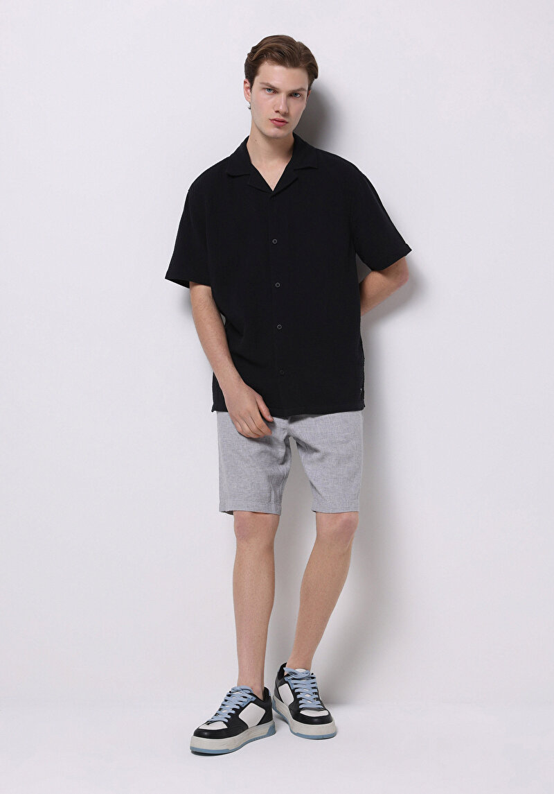 Показати інформацію про Сорочка З Коротким Рукавом Чоловіча Чорна  Cl1073343