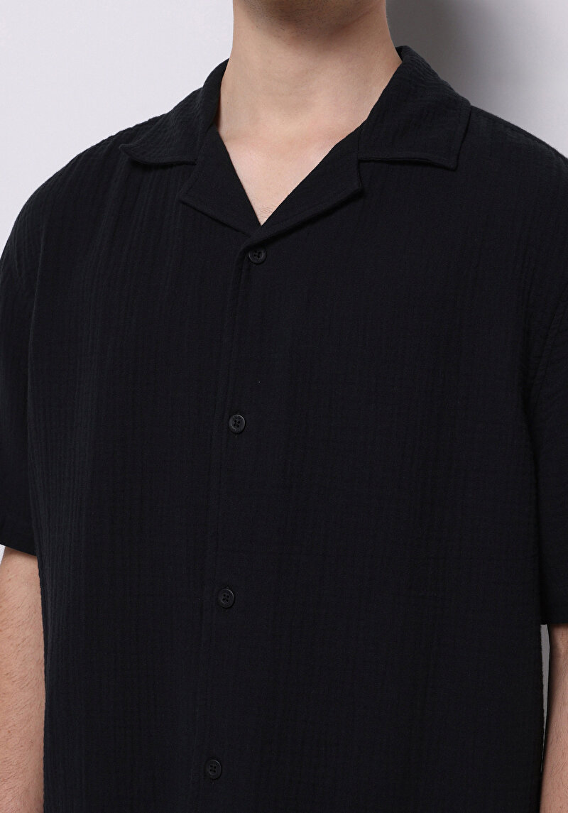 Показати інформацію про Сорочка З Коротким Рукавом Чоловіча Чорна  Cl1073343