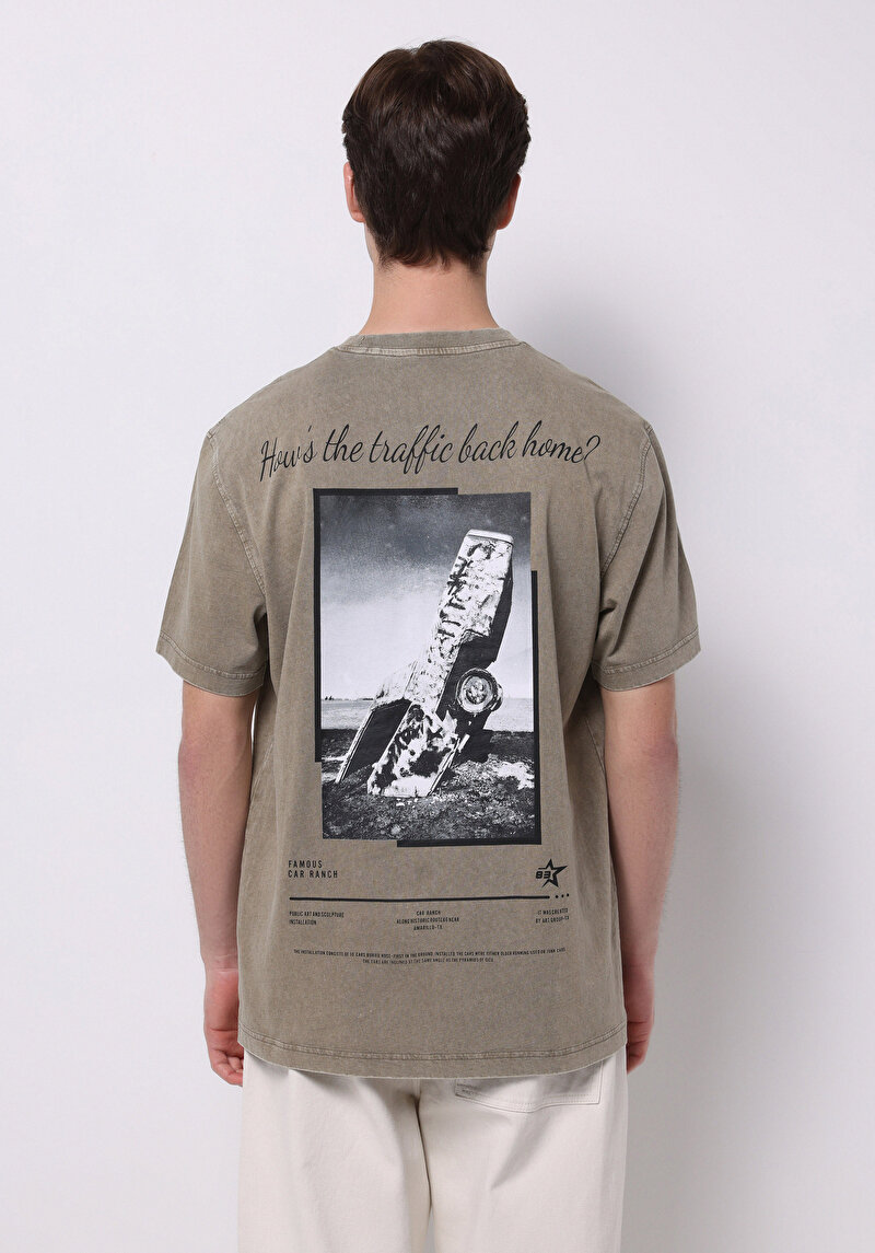 Показати інформацію про Футболка З Коротким Рукавом Чоловіча Бежева  Cl1074123