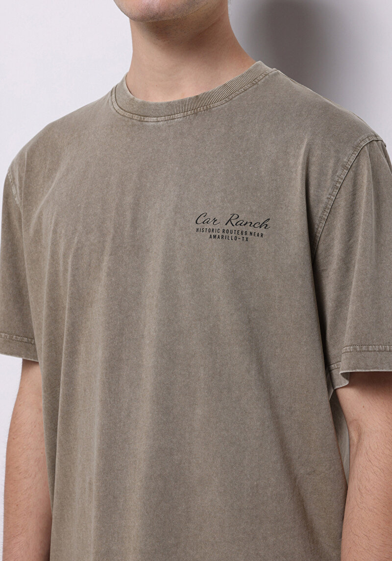 Показати інформацію про Футболка З Коротким Рукавом Чоловіча Бежева  Cl1074123