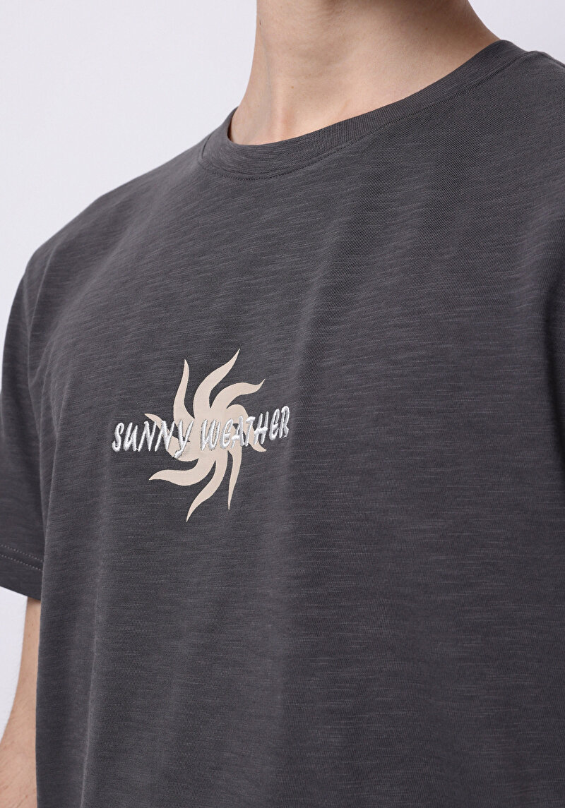 Показати інформацію про Футболка З Коротким Рукавом Чоловіча Сіра  Cl1074205