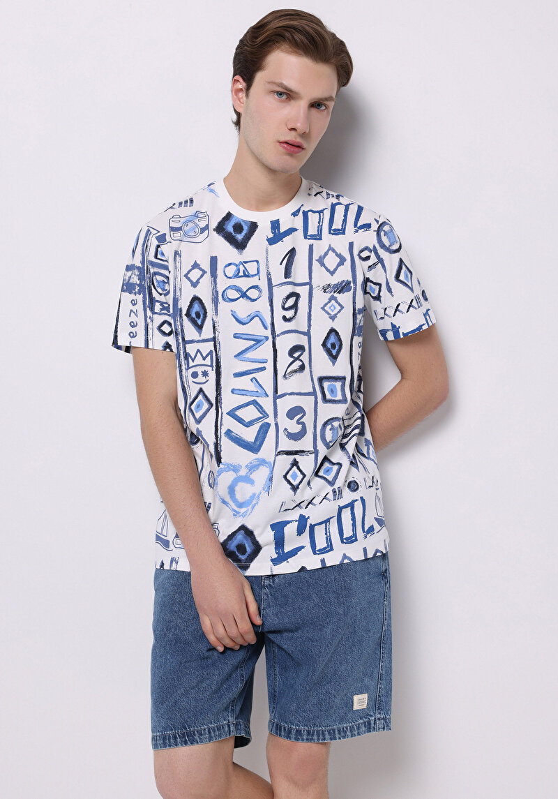 Зображення Футболка З Коротким Рукавом Чоловіча Блакитна  Cl1074213