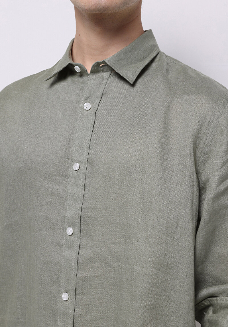 Показати інформацію про Сорочка З Довгим Рукавом Чоловіча Зелена  Cl1074493