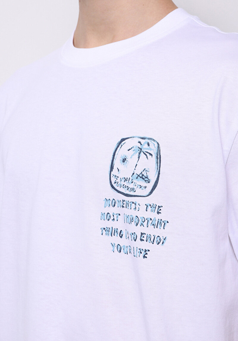 Показати інформацію про Футболка З Коротким Рукавом Чоловіча Біла  Cl1074719