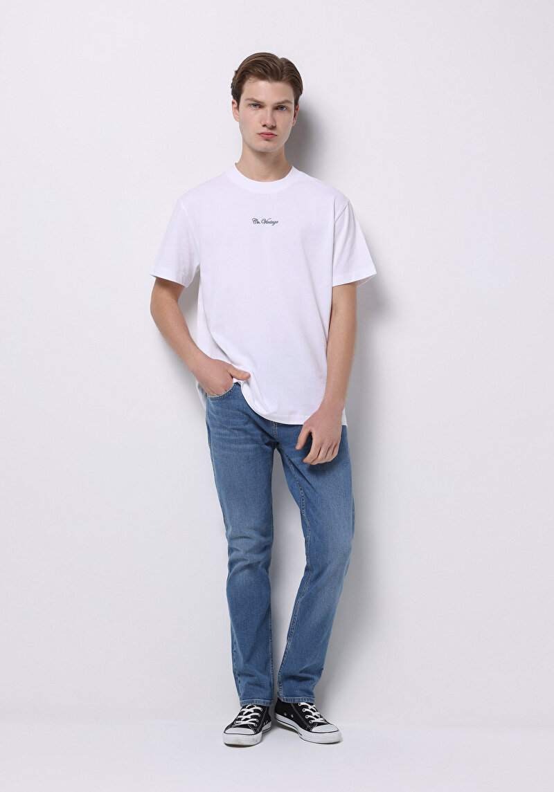 Зображення 044 Karl Джинси Чоловічі Блакитні Прямого Крою Cl1074810