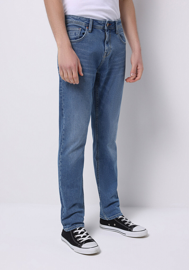 Зображення 044 Karl Джинси Чоловічі Блакитні Прямого Крою Cl1074810