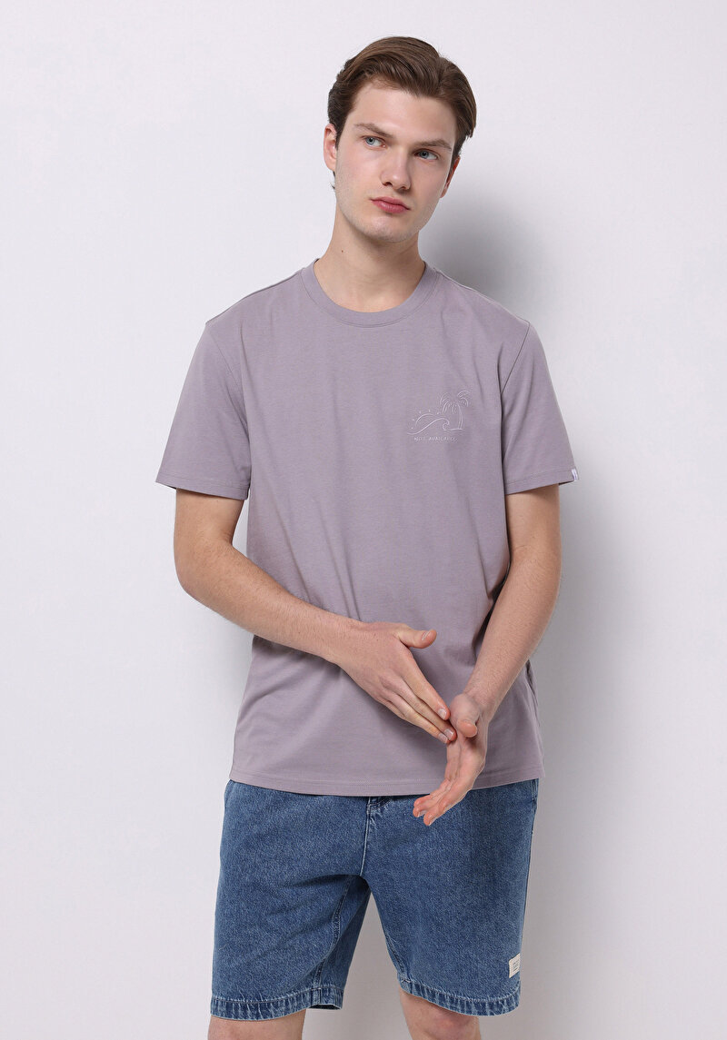 Зображення Футболка З Коротким Рукавом Чоловіча Фіолетова  Cl1074811
