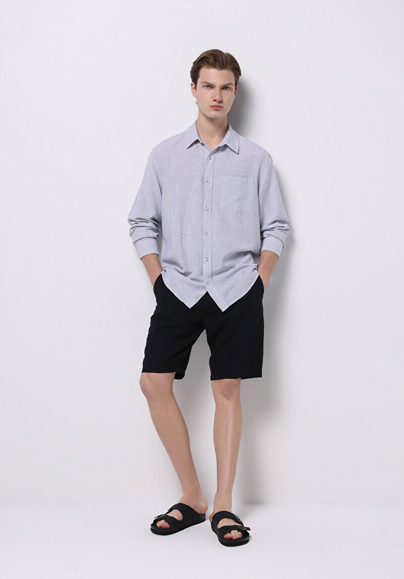 Показати інформацію про Сорочка З Довгим Рукавом Чоловіча Синя  Cl1075181