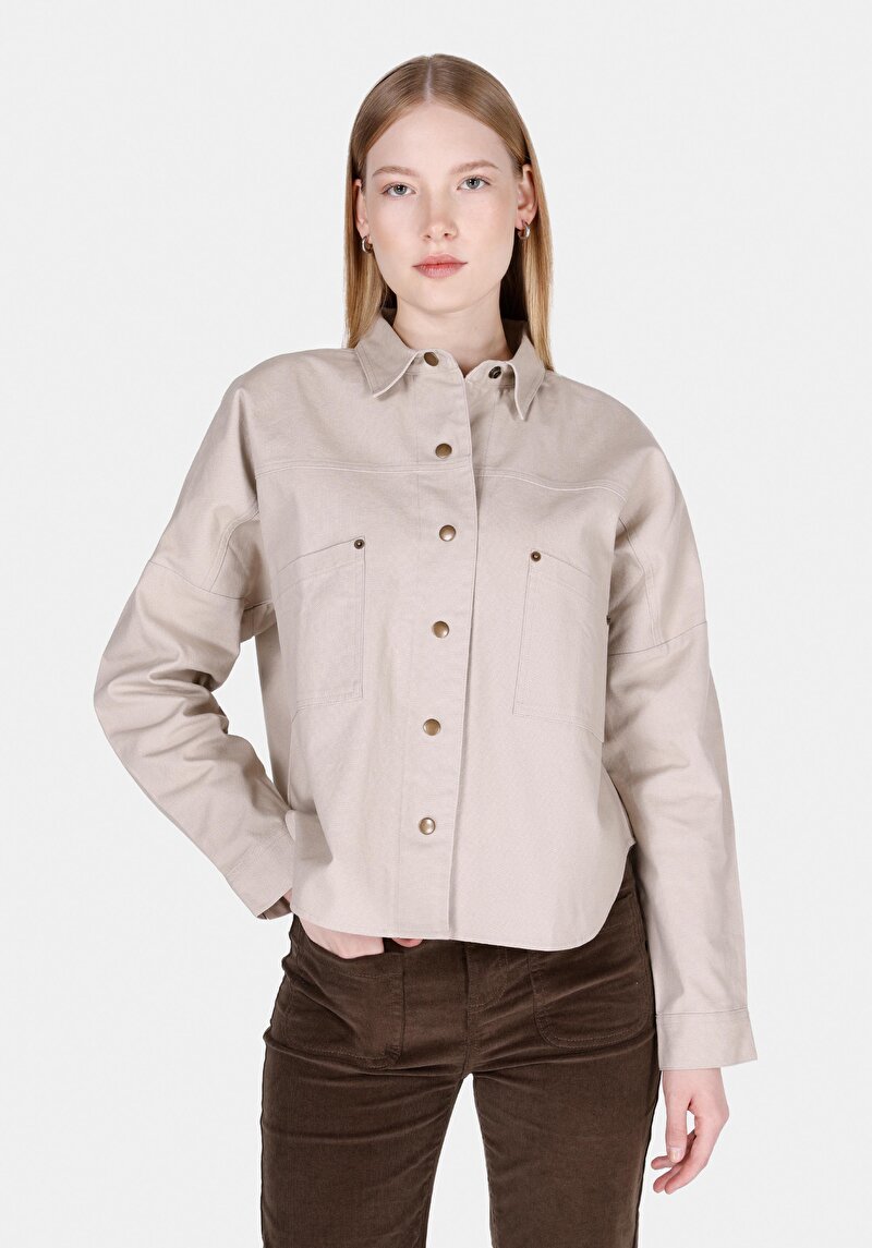 Зображення Сорочка З Довгим Рукавом Жіноча Бежева  Cl1073312