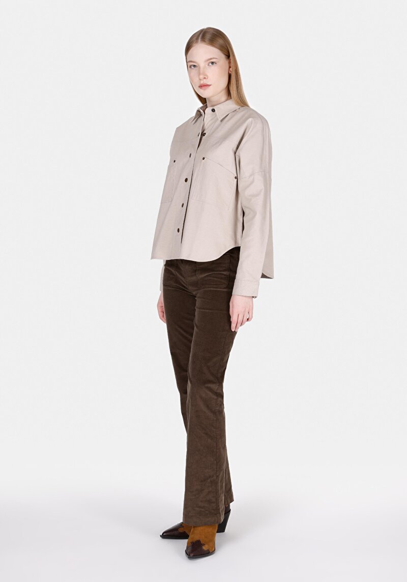 Показати інформацію про Сорочка З Довгим Рукавом Жіноча Бежева  Cl1073312