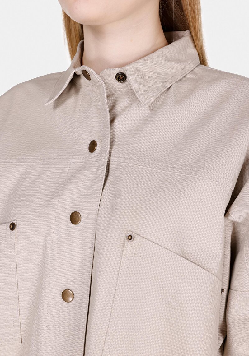 Показати інформацію про Сорочка З Довгим Рукавом Жіноча Бежева  Cl1073312