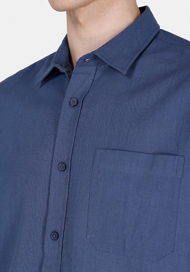 Показати інформацію про Сорочка З Довгим Рукавом Чоловіча Синя  Cl1073762