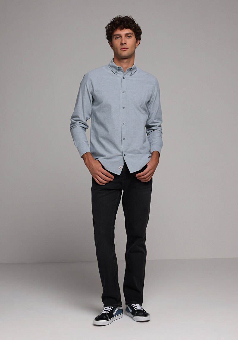 Зображення Сорочка З Довгим Рукавом Чоловіча Зелена Cl1073845