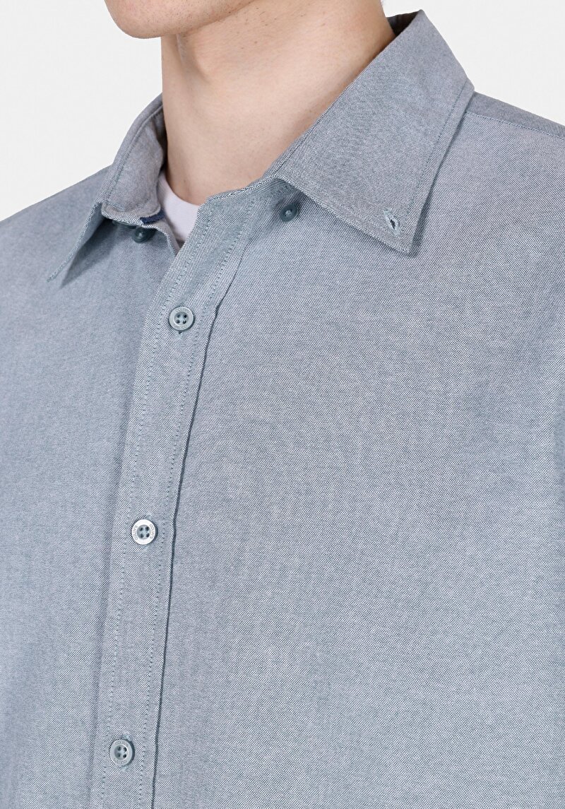 Показати інформацію про Сорочка З Довгим Рукавом Чоловіча Зелена  Cl1073845