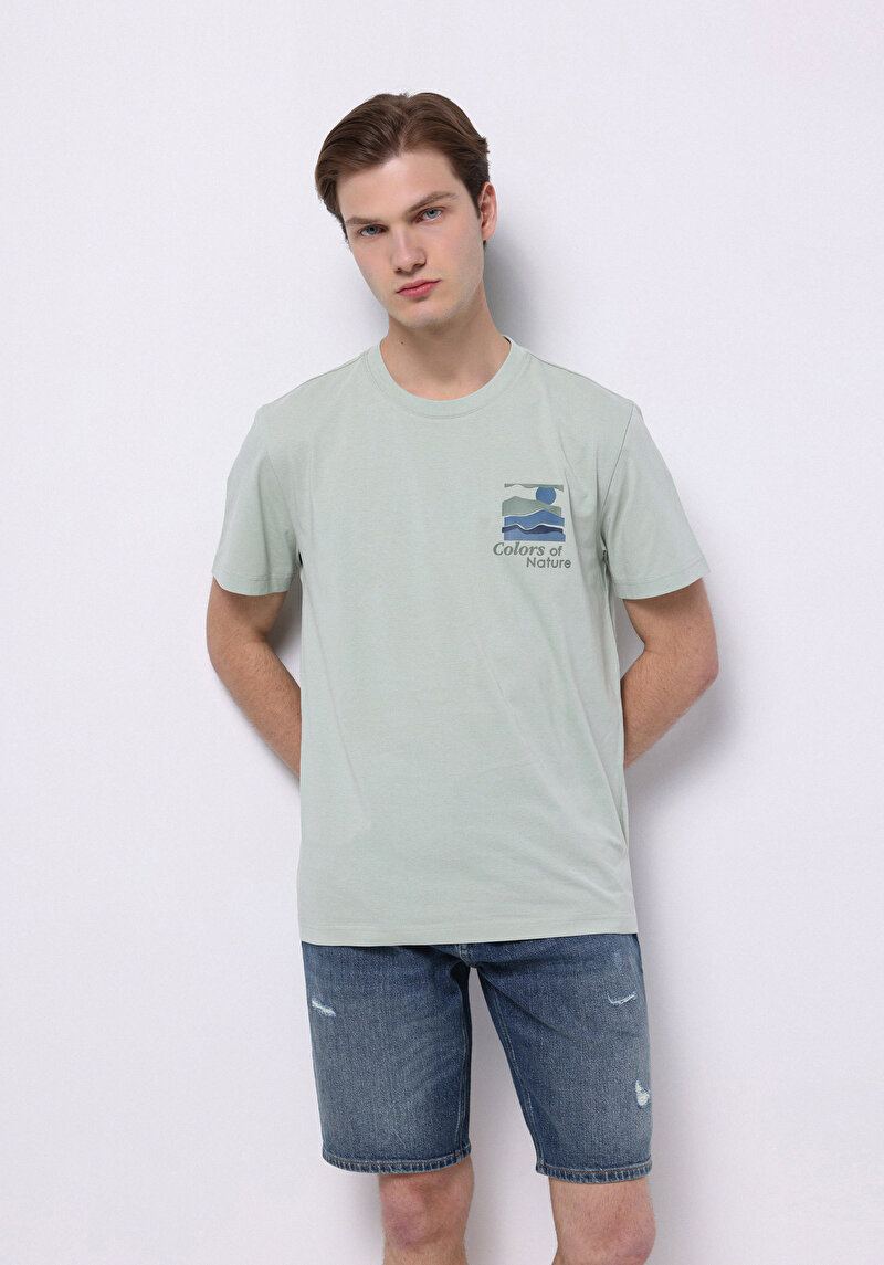 Зображення Футболка З Коротким Рукавом Чоловіча Бірюзова  Cl1074126