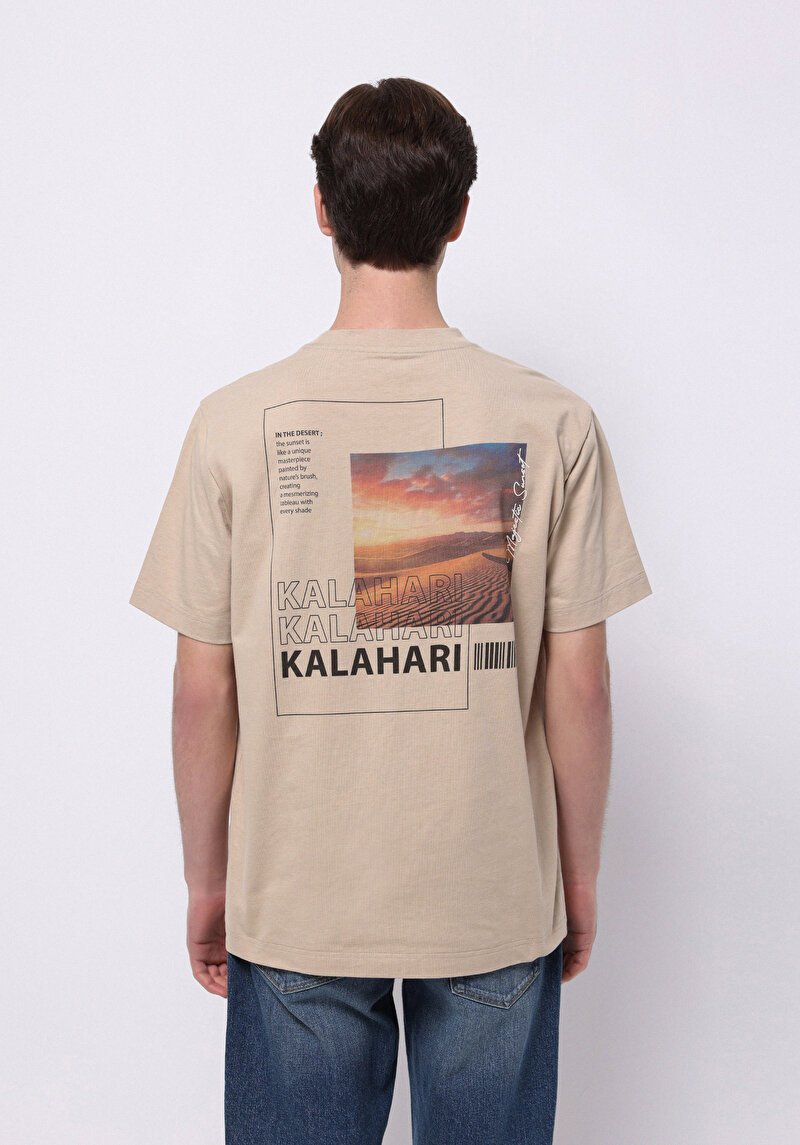 Показати інформацію про Футболка З Коротким Рукавом Чоловіча Бежева  Cl1074149