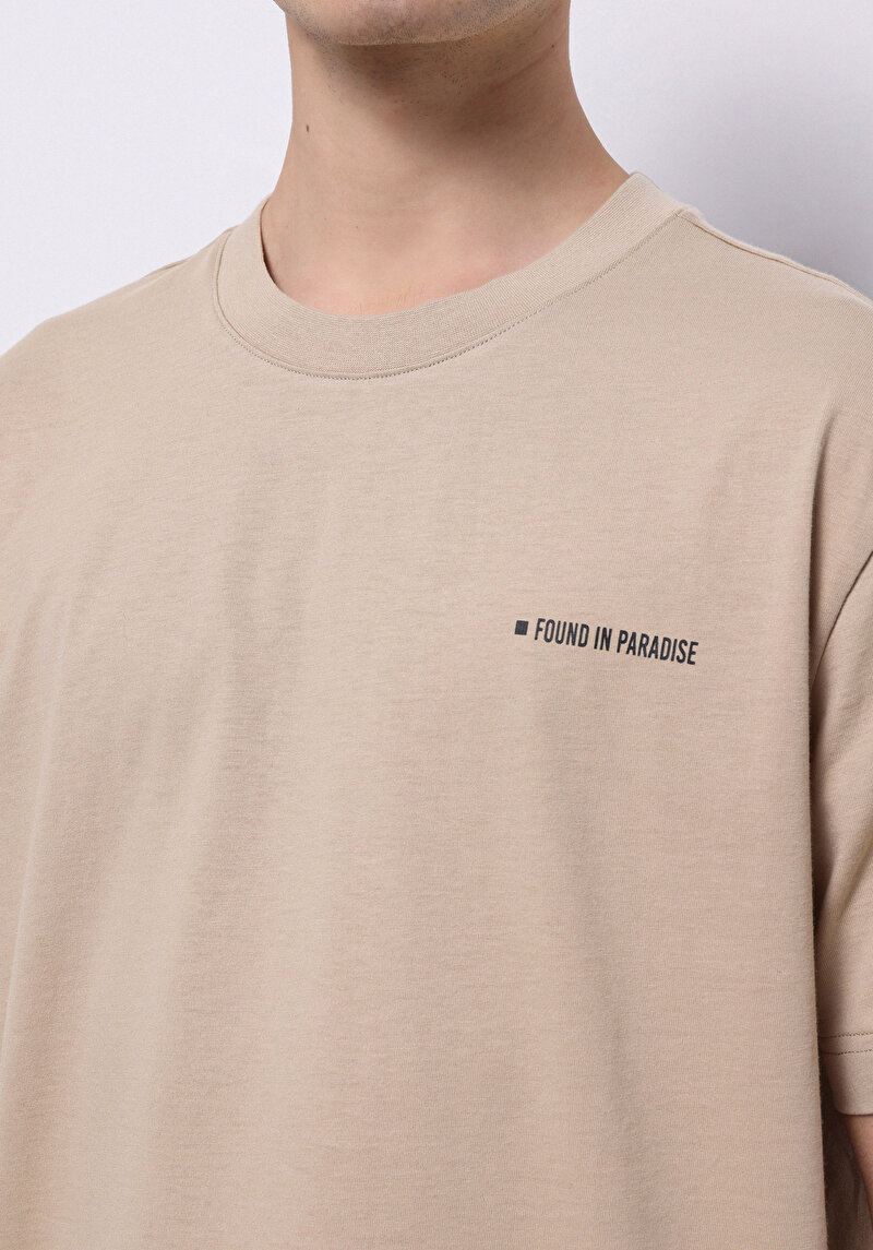 Показати інформацію про Футболка З Коротким Рукавом Чоловіча Бежева  Cl1074149