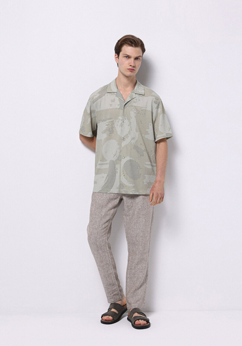 Показати інформацію про Сорочка З Коротким Рукавом Чоловіча Зелена  Cl1074519