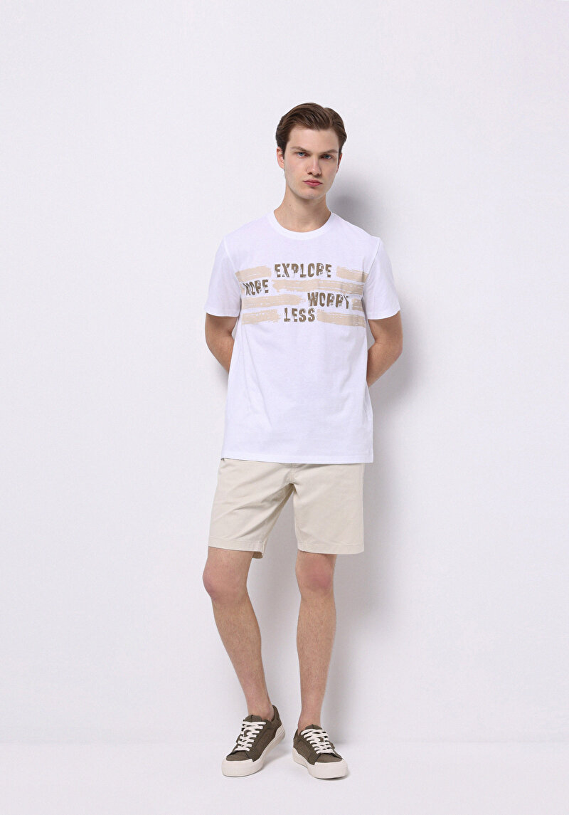 Показати інформацію про Футболка З Коротким Рукавом Чоловіча Біла  Cl1074709