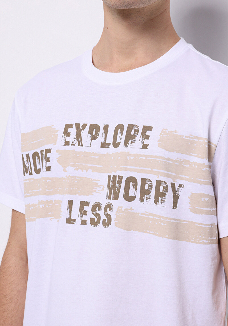 Показати інформацію про Футболка З Коротким Рукавом Чоловіча Біла  Cl1074709