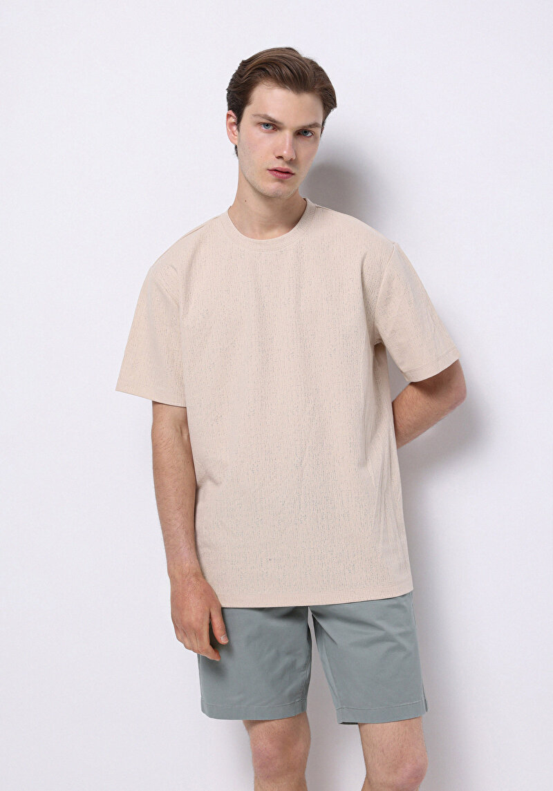 Показати інформацію про Футболка З Коротким Рукавом Чоловіча Бежева  Cl1074855