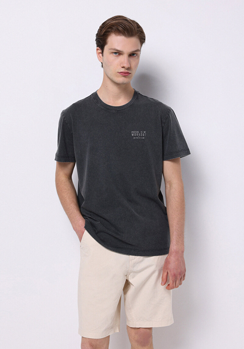 Зображення Футболка З Коротким Рукавом Чоловіча Сіра  Cl1075020