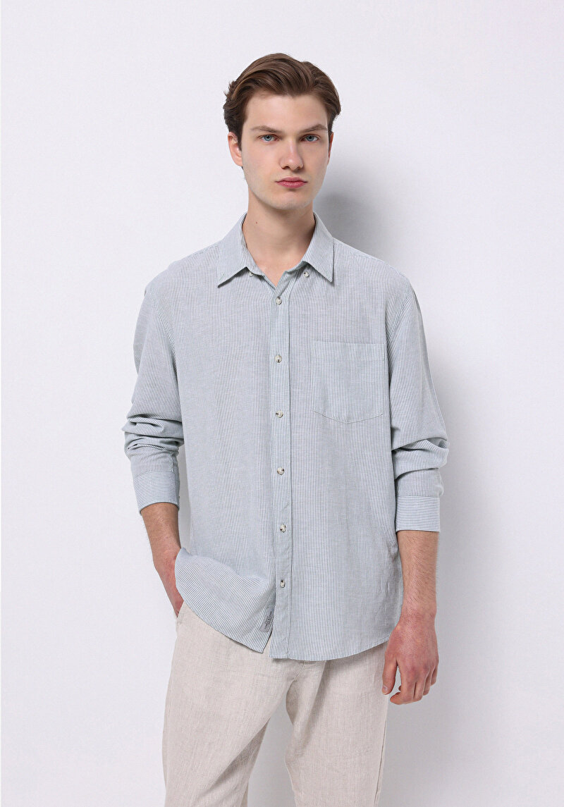 Зображення Сорочка З Довгим Рукавом Чоловіча Зелена Cl1075181