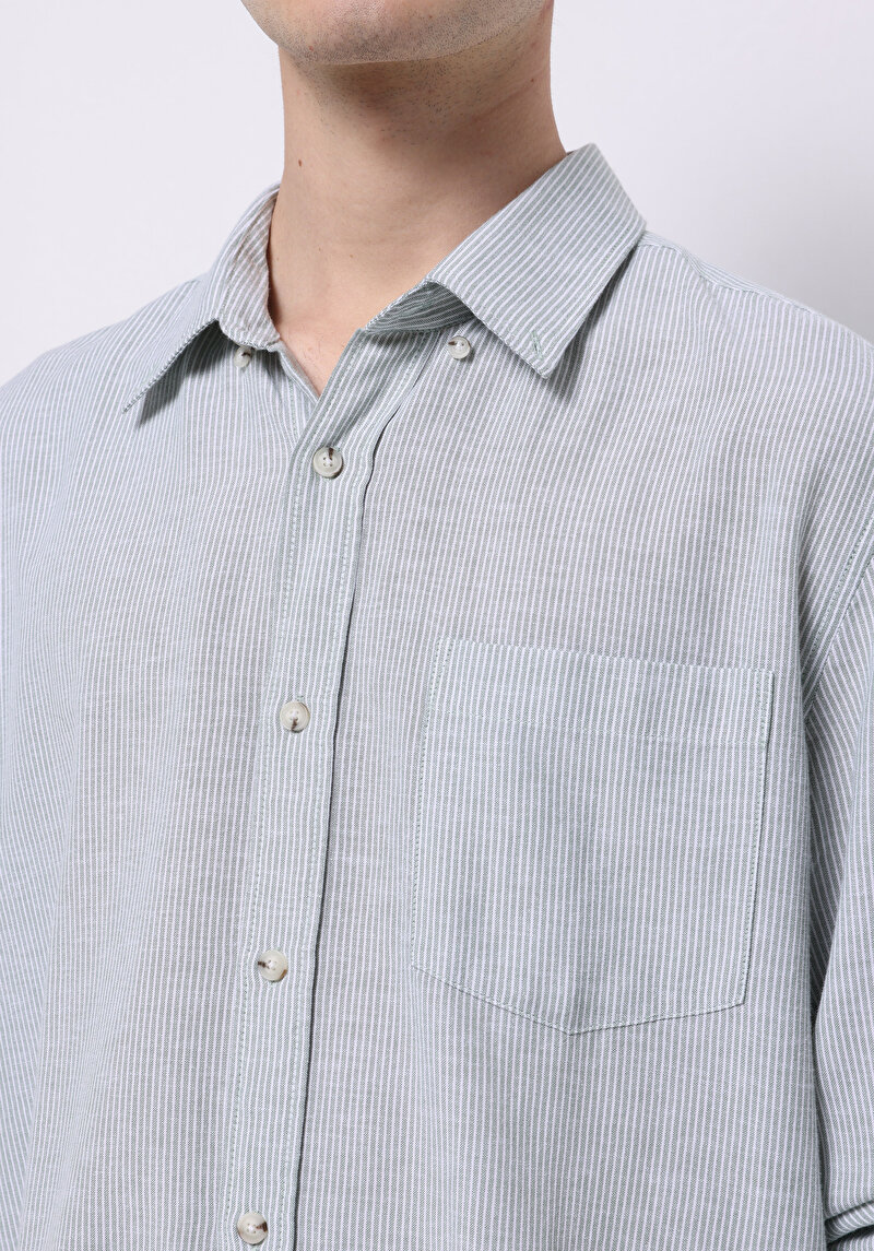 Зображення Сорочка З Довгим Рукавом Чоловіча Зелена Cl1075181