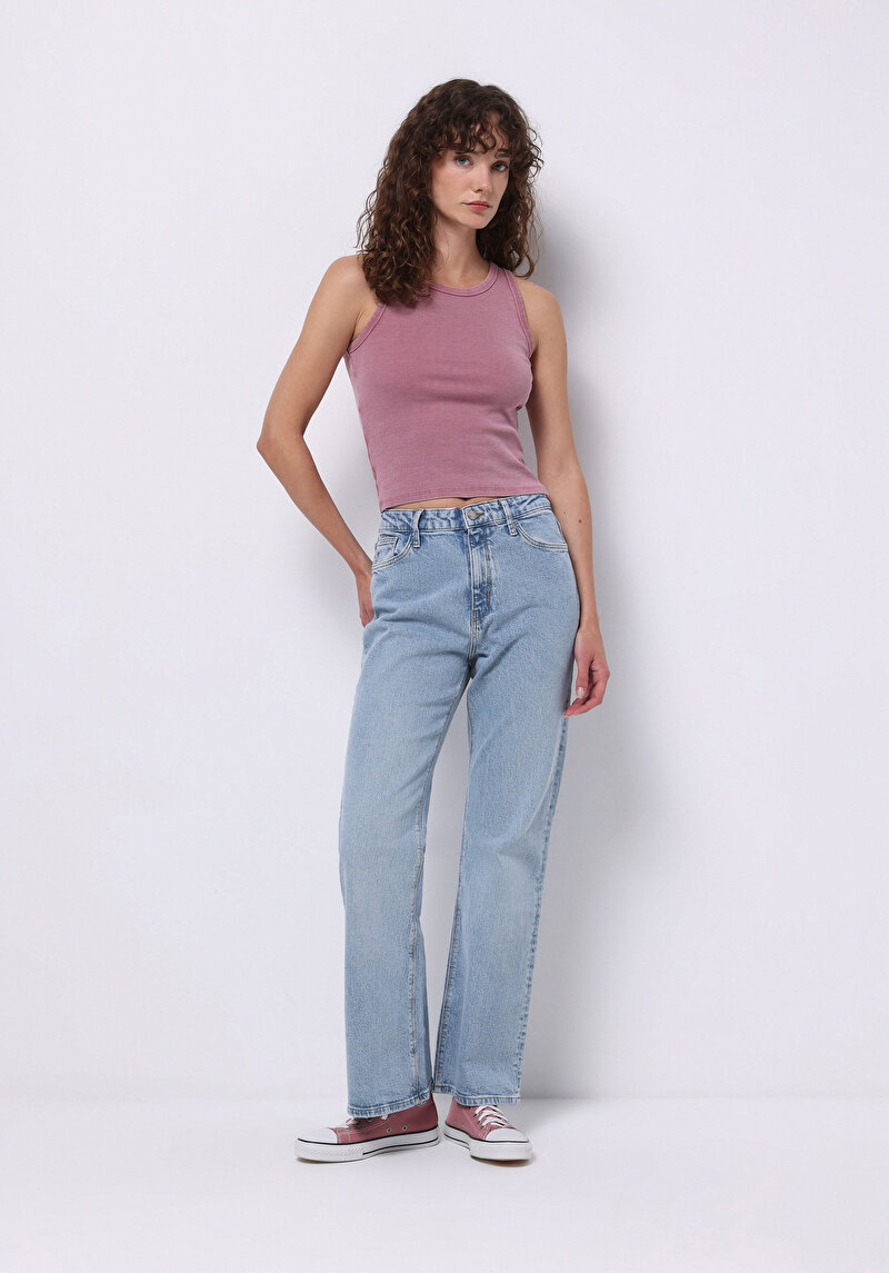 Зображення 791 Monica Джинси Жіночі Блакитні Класичного Крою Cl1068783