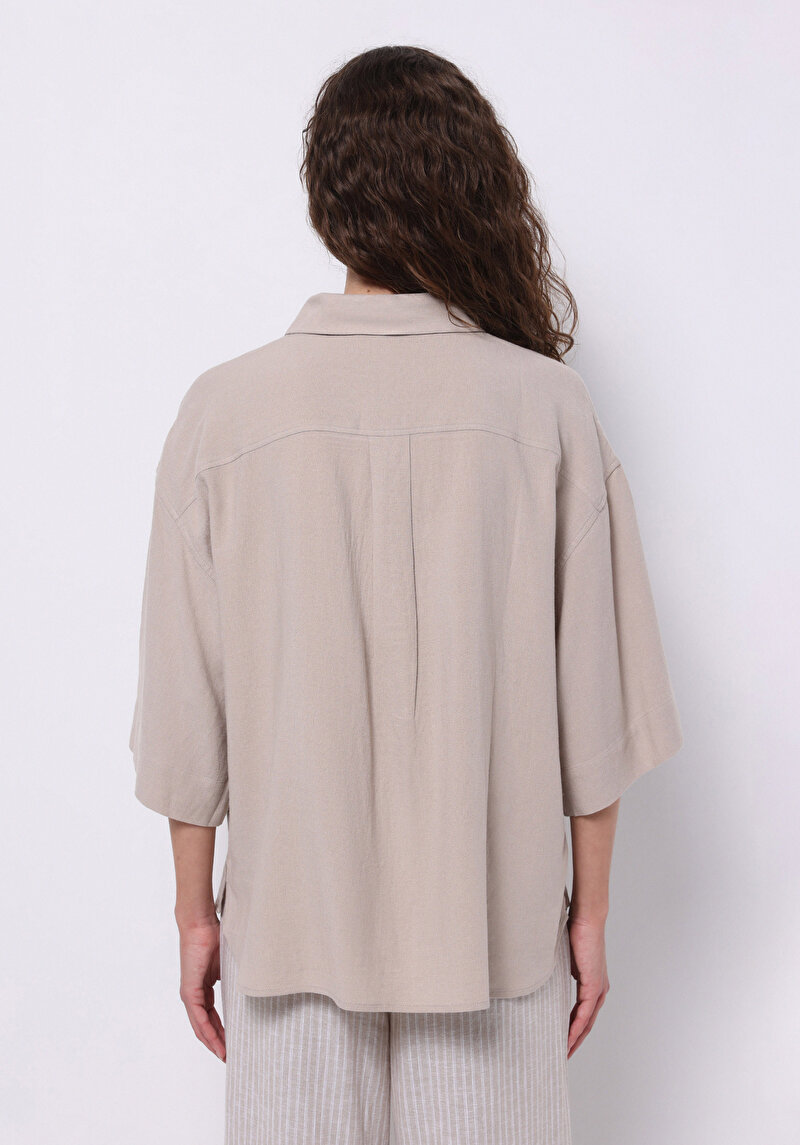 Показати інформацію про Сорочка З Довгим Рукавом Жіноча Бежева  Cl1073929