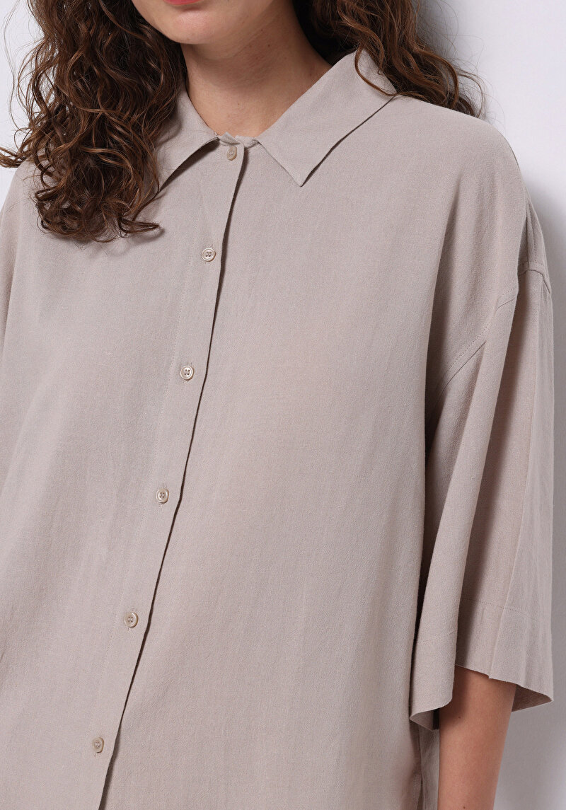 Показати інформацію про Сорочка З Довгим Рукавом Жіноча Бежева  Cl1073929