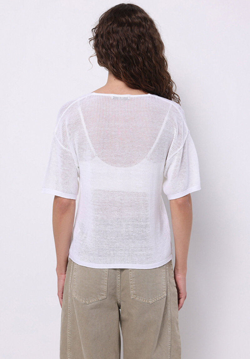 Показати інформацію про Светр Із Коротким Рукавом Жіночий Білий  Cl1074364