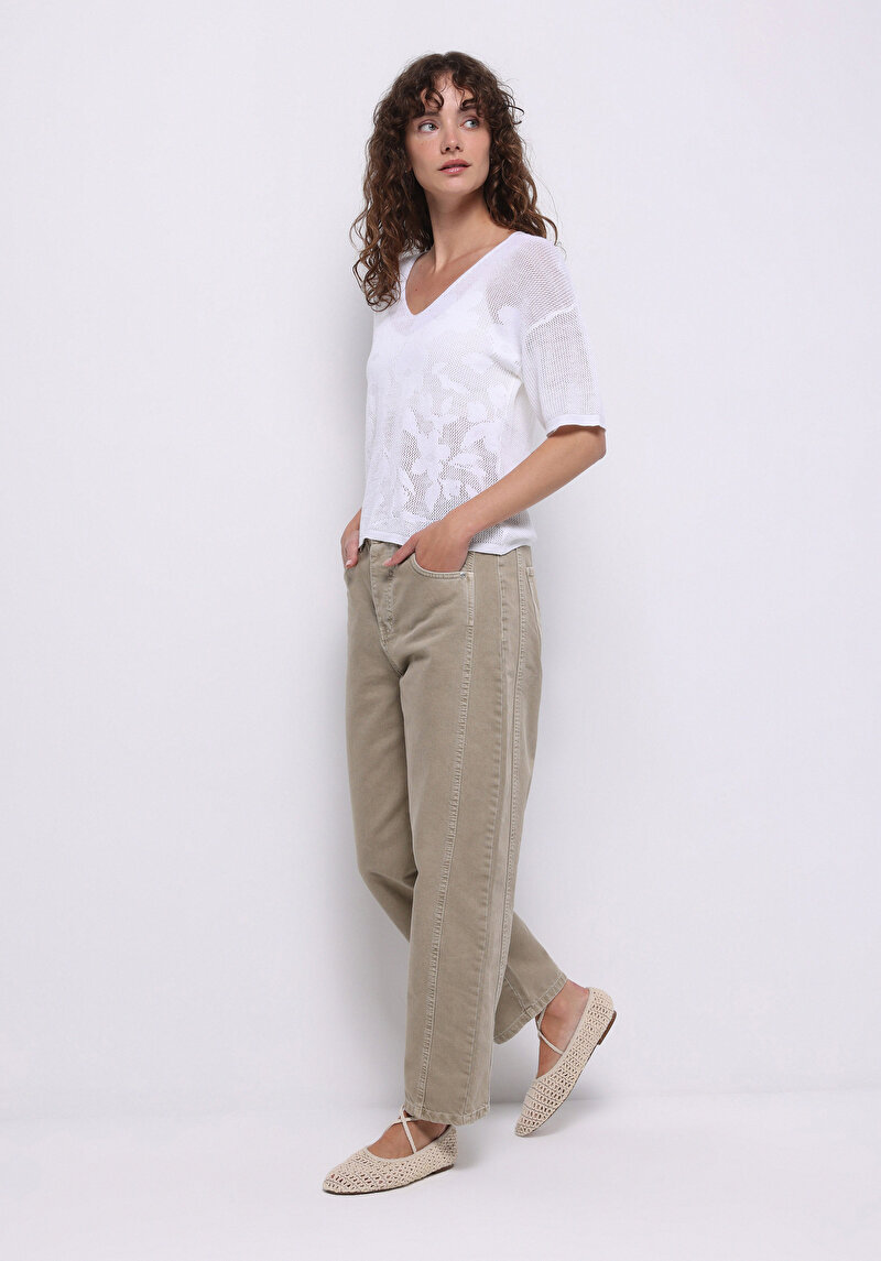 Показати інформацію про Светр Із Коротким Рукавом Жіночий Білий  Cl1074364