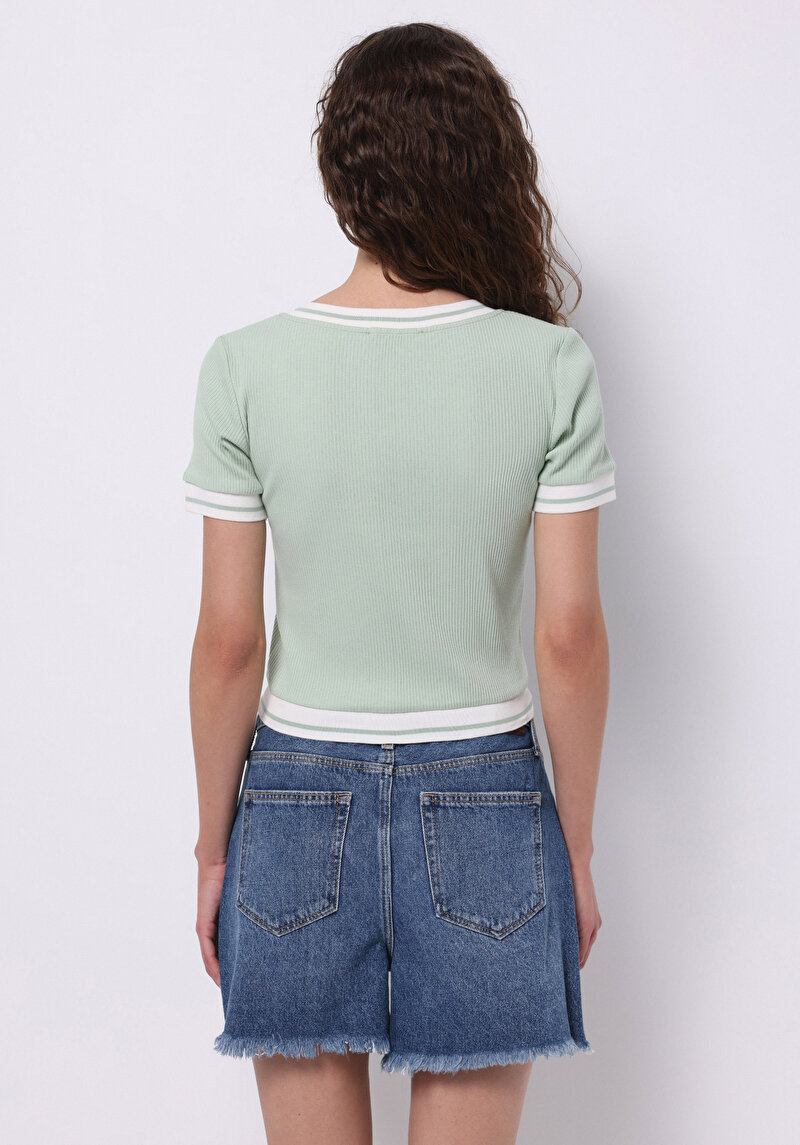 Показати інформацію про Светр Із Коротким Рукавом Жіночий Зелений  Cl1074589