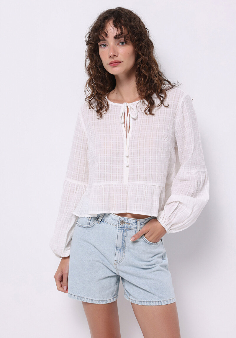 Показати інформацію про Сорочка З Довгим Рукавом Жіноча Біла  Cl1074623